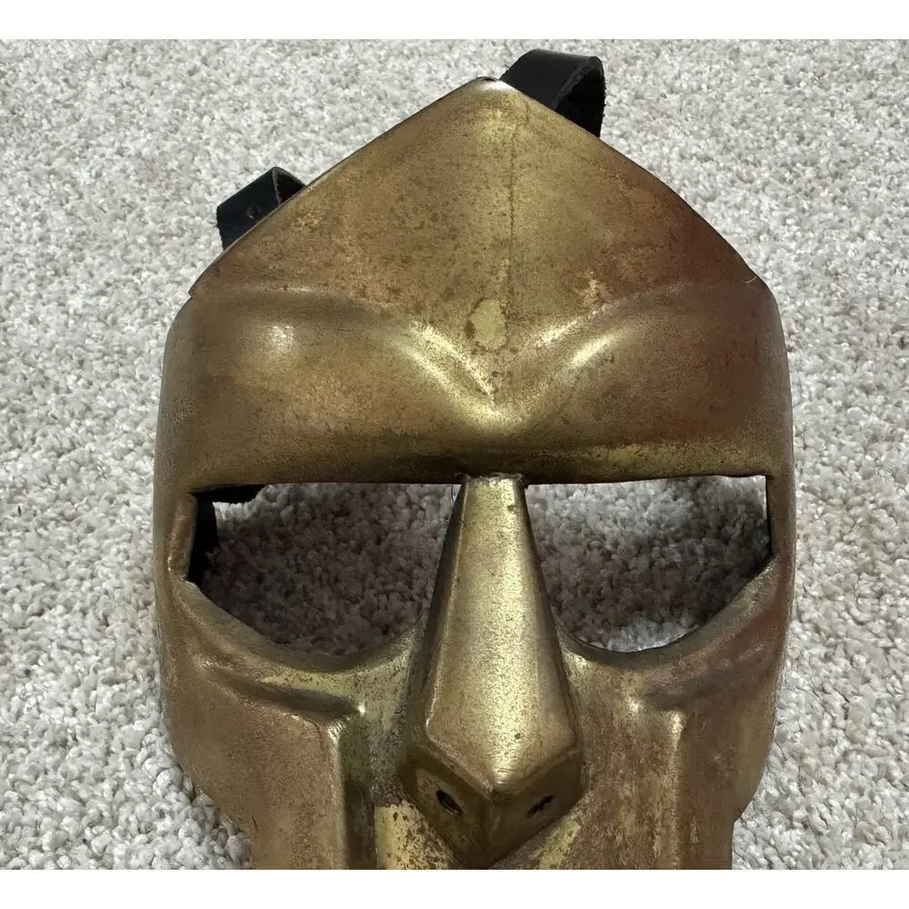 MF DOOM Gladiator Mask Brass Finish Metal Cosplay Helmet Adult Costume